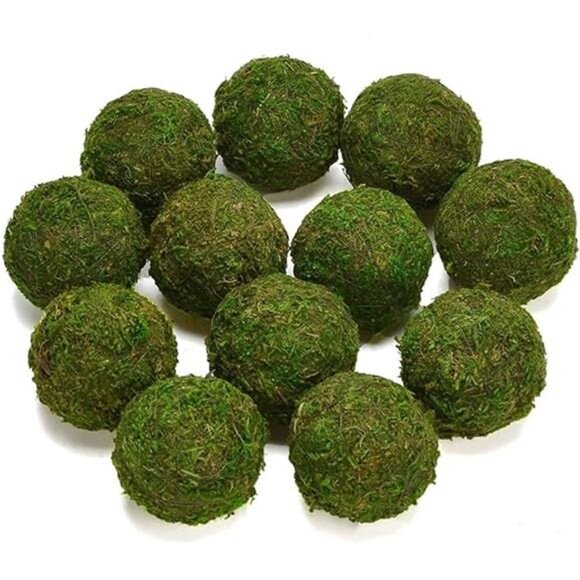 Natural Green Moss Decorative Ball,Handmade (3.5"-Set of 6) - Picture 8 of 8